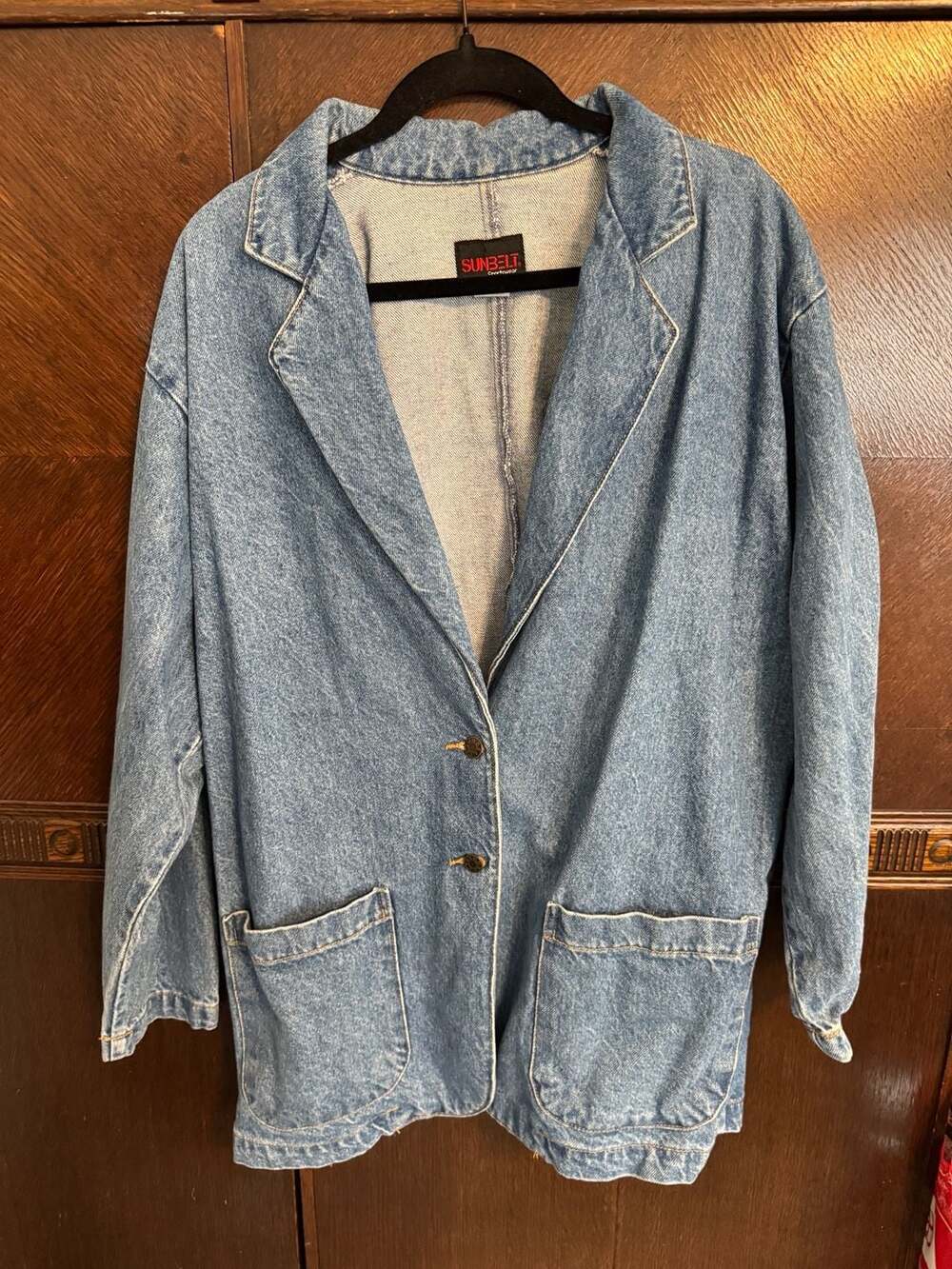 Vintage Sunbelt Sportswear Denim Blazer Jacket Size Medium